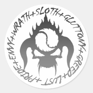 Rond Sept péchés mortels Classic Round Sticker 20sheet