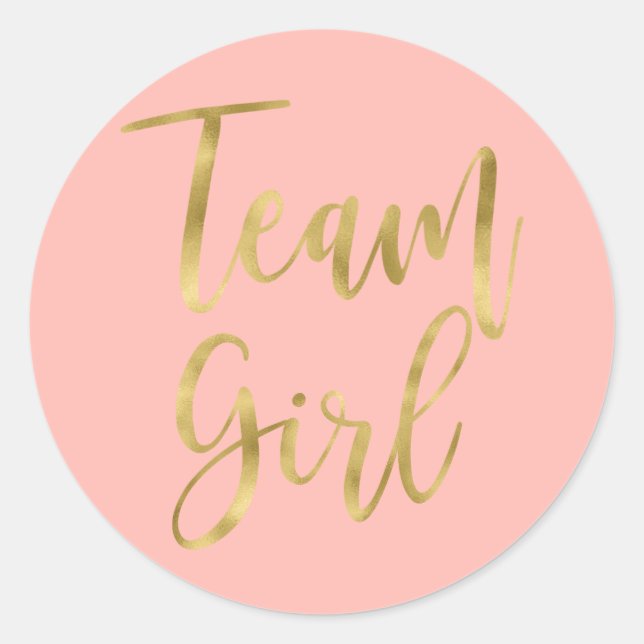 Rond Sexe révéler Team girl Classic Round Sticker (Devant)