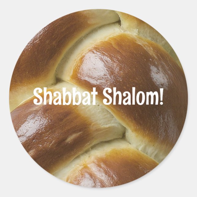 Rond Shabbat Shalom Challah Sticker (Devant)