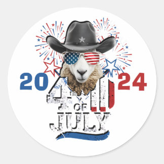Rond SHEEP SHERIFF -4 JUILLET Sticker PERSONNALISÉ