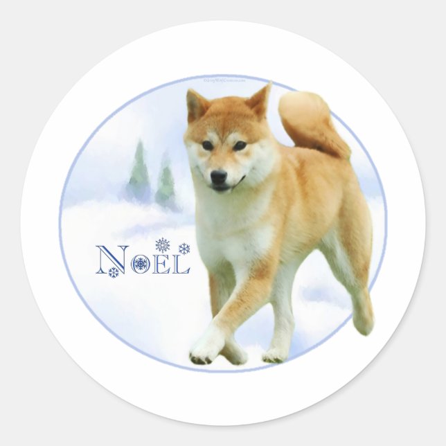 Rond Shiba Noel - Sticker (Devant)