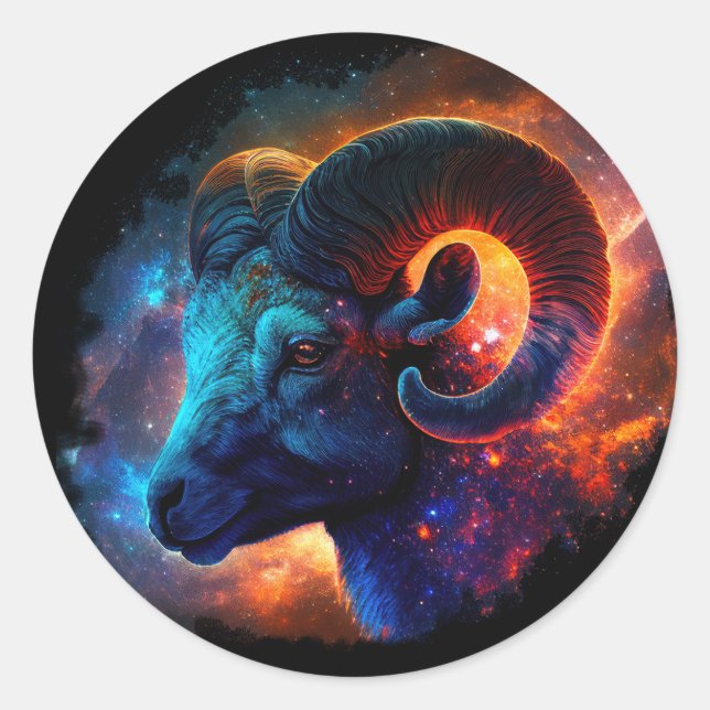 Rond Signe Aries Zodiac Star - Aucun texte - Sticker ro (Devant)