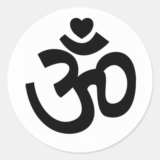 Rond Signe Coeur Om - Sticker Yoga (Devant)