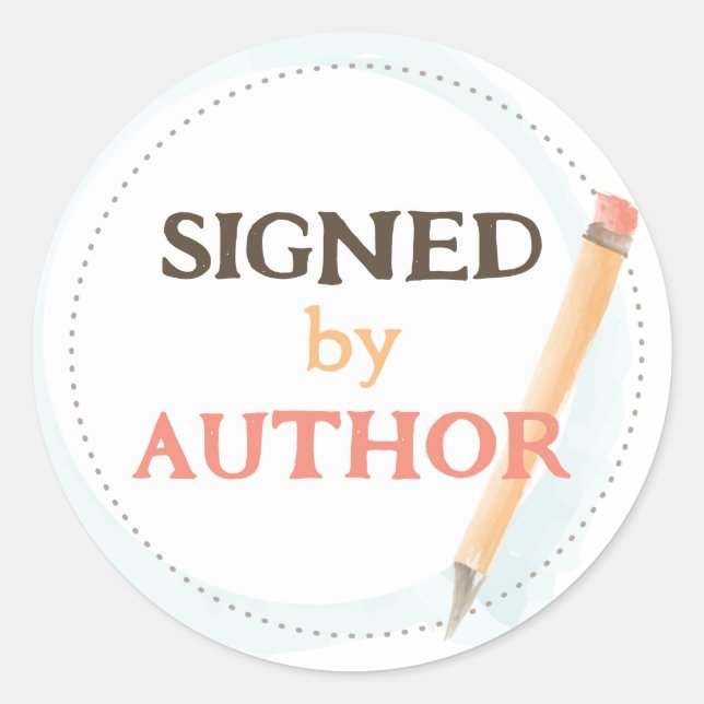 Rond Signé par Sticker Auteur pour livres autographiés (Devant)