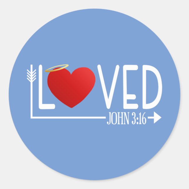 Rond Simple amour Bible Verse Valentine | Sticker (Devant)
