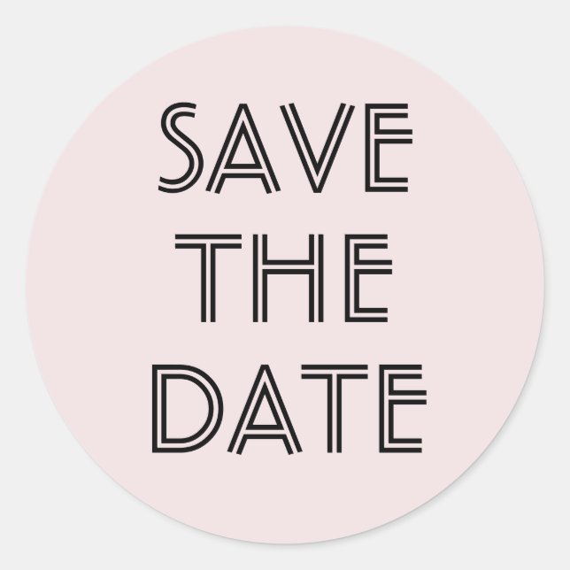Rond Simple Blush Enregistrer Le Sticker Date (Devant)