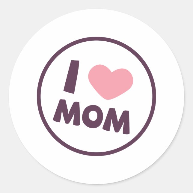 Rond Simple I Love Maman's Day Sticker Sticker (Devant)