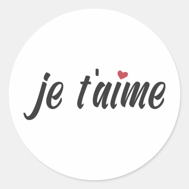 Rond Simple Je T'aime Je t'aime Valentine | Sticker (Devant)