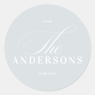 Rond Simple Nom de famille Sticker Noël