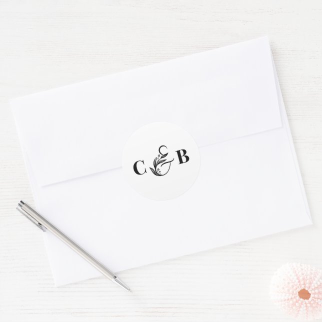 Rond Simplement Splendid Editable Color Wedding Sticker (Enveloppe)