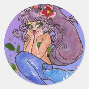 Rond Sirène En Sticker Bleu