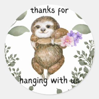 Rond Sloth Theme Merci pour Hanging with Us Sticker