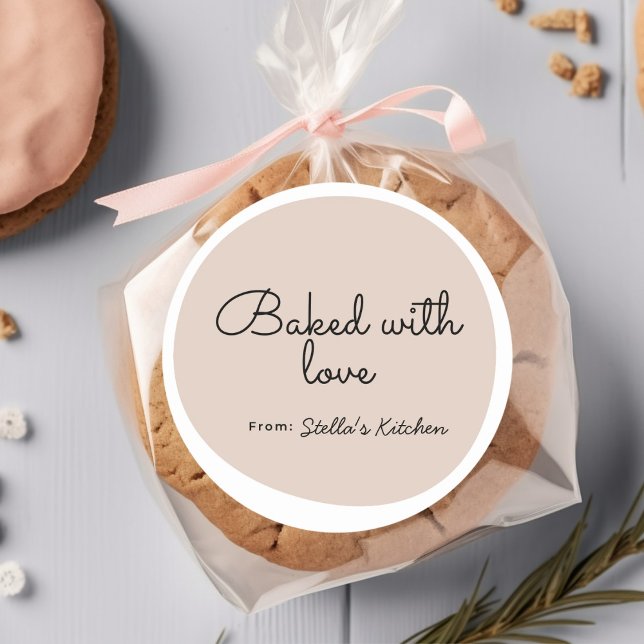 Rond Small Bakery Business Made with love Sticker (Créateur téléchargé)