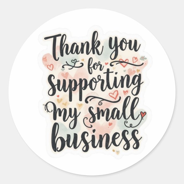 Rond Small Business Thank You Round Sticker (Devant)