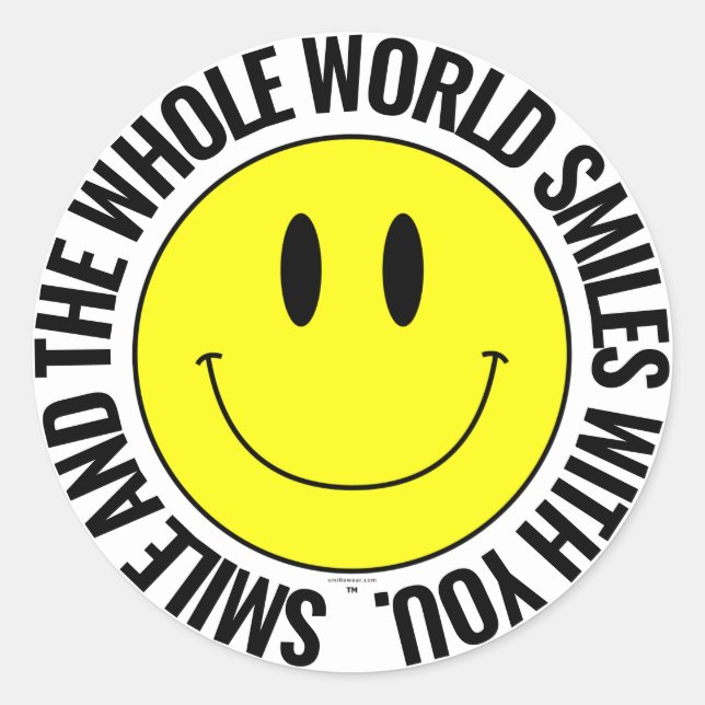 Rond Smile Et Le Monde Entier Sourit... Sticker Smilie (Devant)