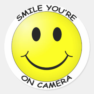 Rond Smile You're On Camera Round Sticker