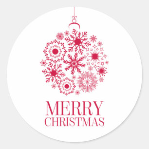 Rond Snowflake Orament Joyeux Sticker de Noël