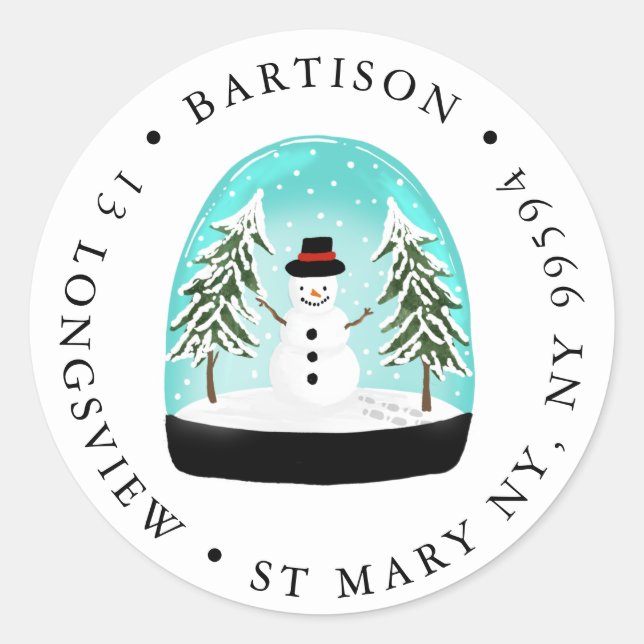 Rond snowman enneigeur société Classic Round Sticker (Devant)