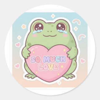Rond So Much Love Frog Sticker Cute Emotional Frog Hear
