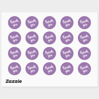 Rond Soft Muted Lavender Thank You  Round Sticker