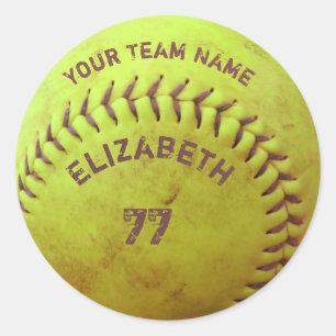 Rond Softball Dirty Name Team Numéro Ball Sticker