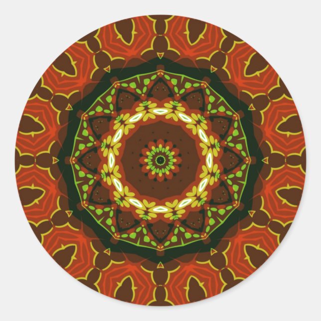 Rond SolarFire : Sticker d'art géométrique Batik Floral (Devant)