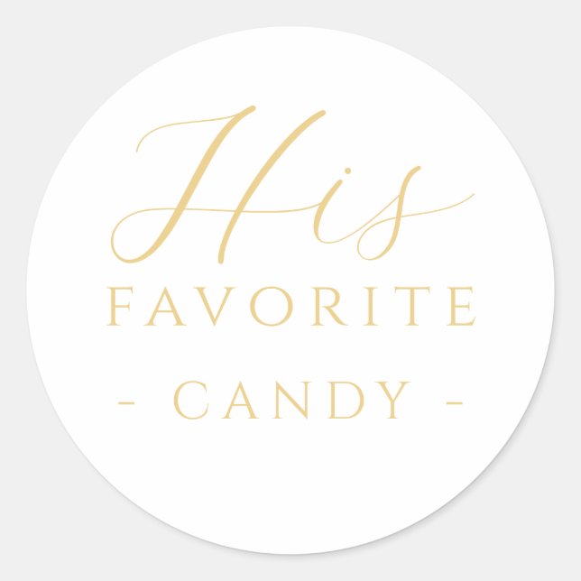 Rond Son Sticker en bonbon favori Mariage Or (Devant)