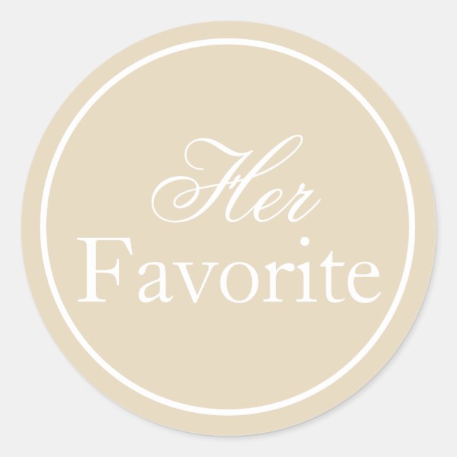 Rond Son Sticker Mariage favori Beige Ivory Khaki (Devant)