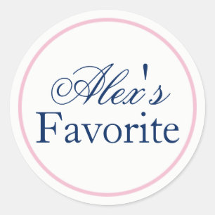 Rond Son Sticker Mariage Favori Mariée Rose/Marine