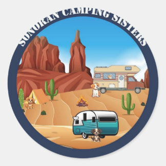 Rond Sonoran Camping Sisters Sticker