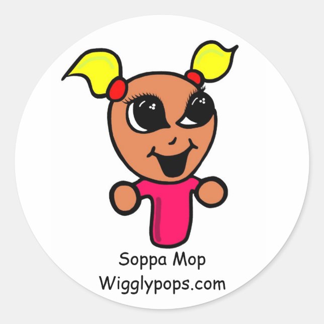 Rond Soppa Mop, Wigglypops.com Sticker (Devant)