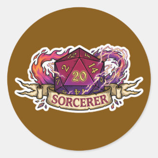 Rond Sorcerer D20 Class Crest Sticker - Funny D&D Sorce
