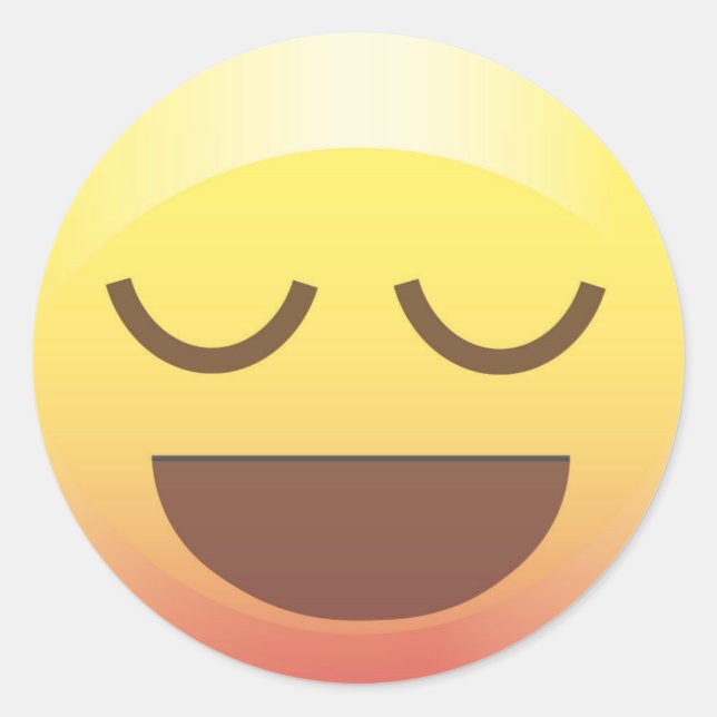 Rond Soupir de soulagement Happy Calm Emoji Sticker Vis (Devant)