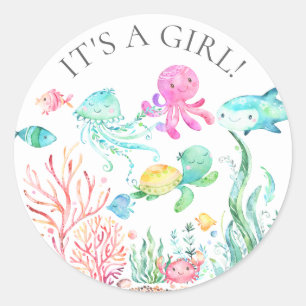 Rond Sous la mer C'est un Sticker Fille Favor