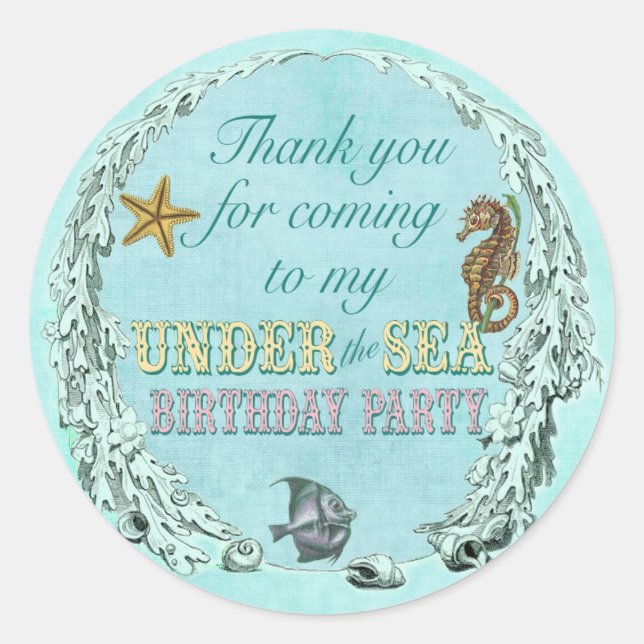 Rond Sous le Sticker Merci Sea Party (Devant)