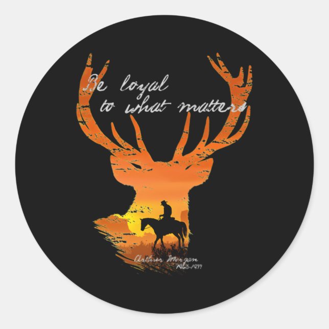 Rond Soyez Fidèle À Ce Que S Arthur Morgan Sticker (Devant)