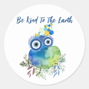 Rond Soyez Gentil Au Sticker Arrondi Classic Earth