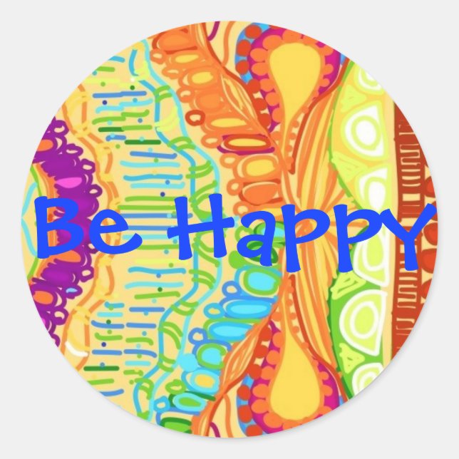 Rond Soyez heureux Sticker (Devant)