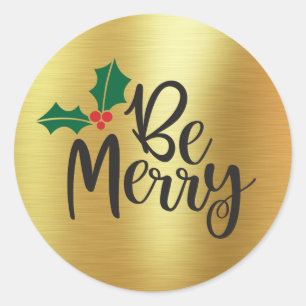 Rond Soyez Joyeux Sticker Gold Foil