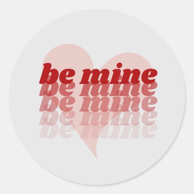 Rond Soyez le Sticker Coeur de Jour des Valentines (Devant)