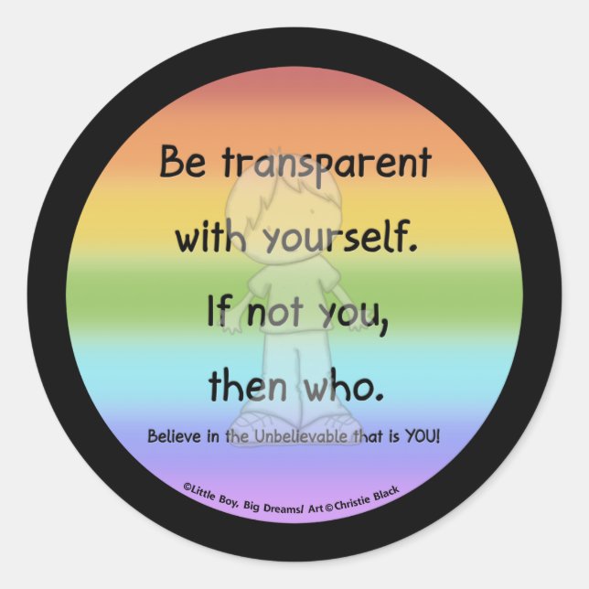 Rond Soyez Transparent Sticker Arrondi Classique (Devant)