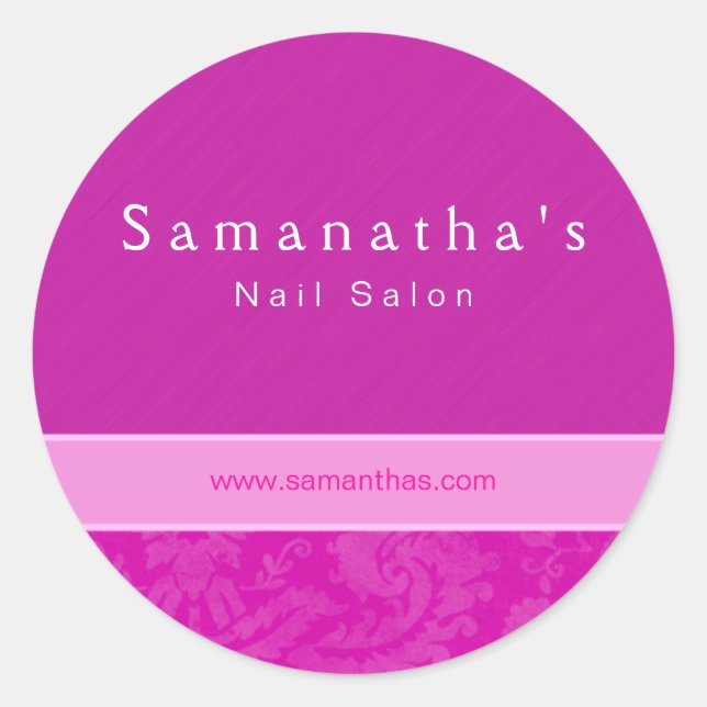 Rond Spa de salon damask floral sticker rose (Devant)