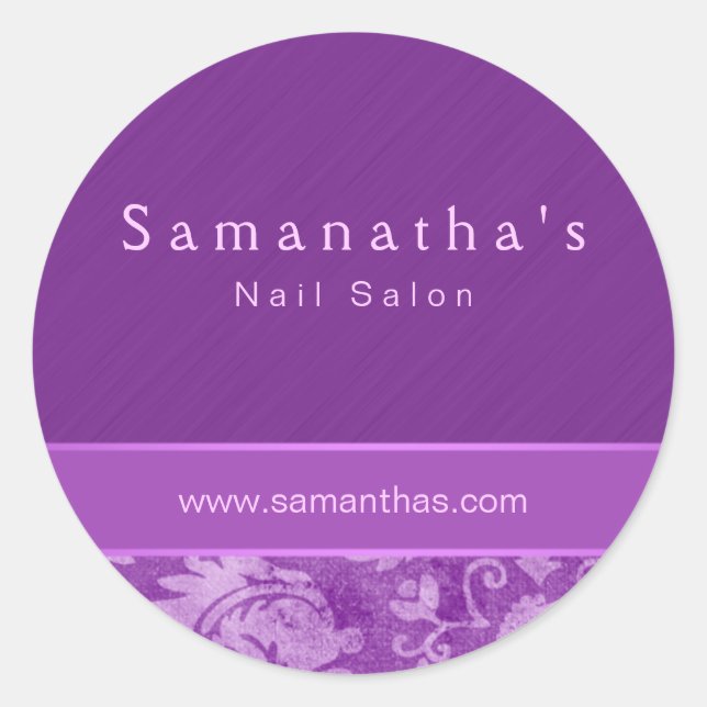 Rond Spa de salon damask floral sticker violet (Devant)