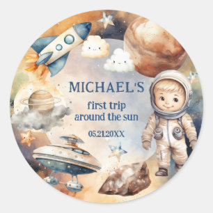 Rond Space Galaxy Premier voyage autour du Sticker Sole