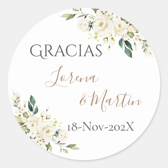 Rond Spanish Boho Wedding round sticker  (Devant)