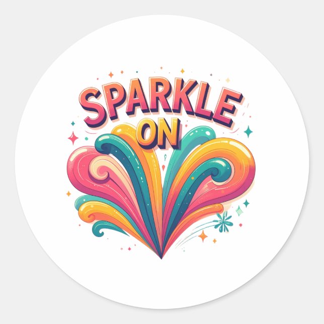 Rond Sparkle Un — Shimmering Inspirational Sticker Coll (Devant)