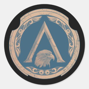 Rond Spartan Eagle Greek Shield Classic Round Sticker