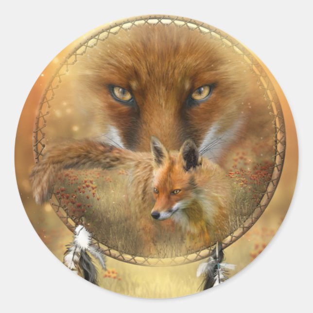 Rond Spirit Of The Red Fox Art Sticker (Devant)
