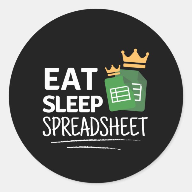 Rond Spreadsheet Classic Round Sticker (Devant)