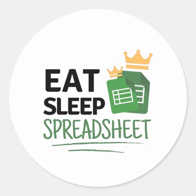 Rond Spreadsheet Classic Round Sticker (Devant)